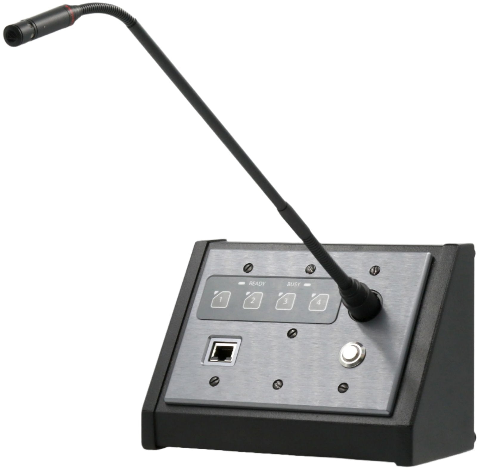 Q-SYS ZIP4-3G Triple Gang 4-Zone Dante / AES67 Paging Interface with Gooseneck Microphone Connection - PSSL ProSound and Stage Lighting