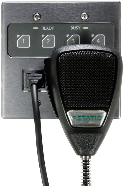 Q-SYS ZIP4 Dual Gang 4-Zone Dante / AES67 Wall Paging Interface with Handheld Microphone Holder - PSSL ProSound and Stage Lighting