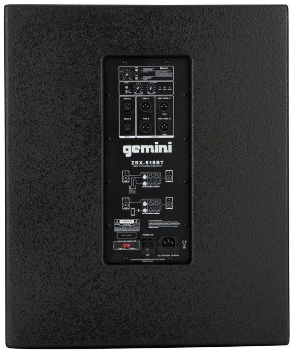 Gemini ZRX-S18BT Professional 18-Inch Subwoofer with Bluetooth - PSSL ProSound and Stage Lighting