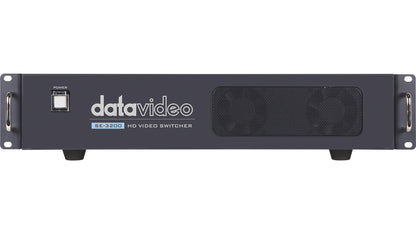 Datavideo SE-3200MU 12- channel 2U 1080p switcher. Inputs: 8 SDI, 4 HDMI Outputs: 6 assignable SDI, 3 assignable HDMI