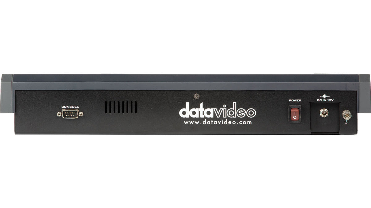 Datavideo SE-3200MU 12- channel 2U 1080p switcher. Inputs: 8 SDI, 4 HDMI Outputs: 6 assignable SDI, 3 assignable HDMI