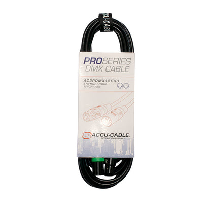 Elation AC3PDMX15PRO 15 FOOT, 3 PIN, PRO, DMX CABLE. PVC JACKET, NINGBO NEUTRIK XLR