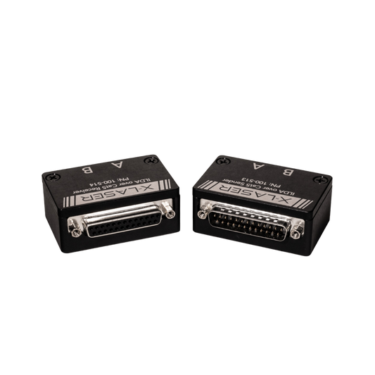 Elation Sender/receiver pair to run an ILDA signal (not IP) across 2 CAT5 cables. Adapter only.