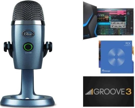 Blue 00363735 Yeti Nano Plus Pack - USB Condenser Microphone and Software Bundle - Silver Grey - Solotech