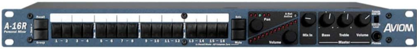 Aviom A-16R 16-Channel Stereo Digital Mixer - Solotech