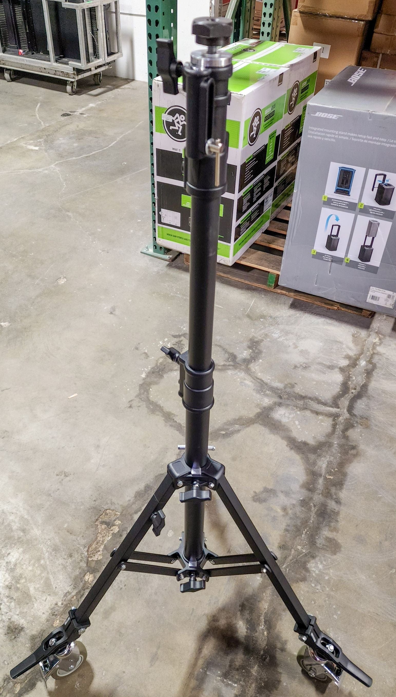 Leviton LEDFS-STD Heavy Duty Follow Spot Tripod; Easy to adjust, option to add wheels Color: Black - PSSL ProSound and Stage Lighting