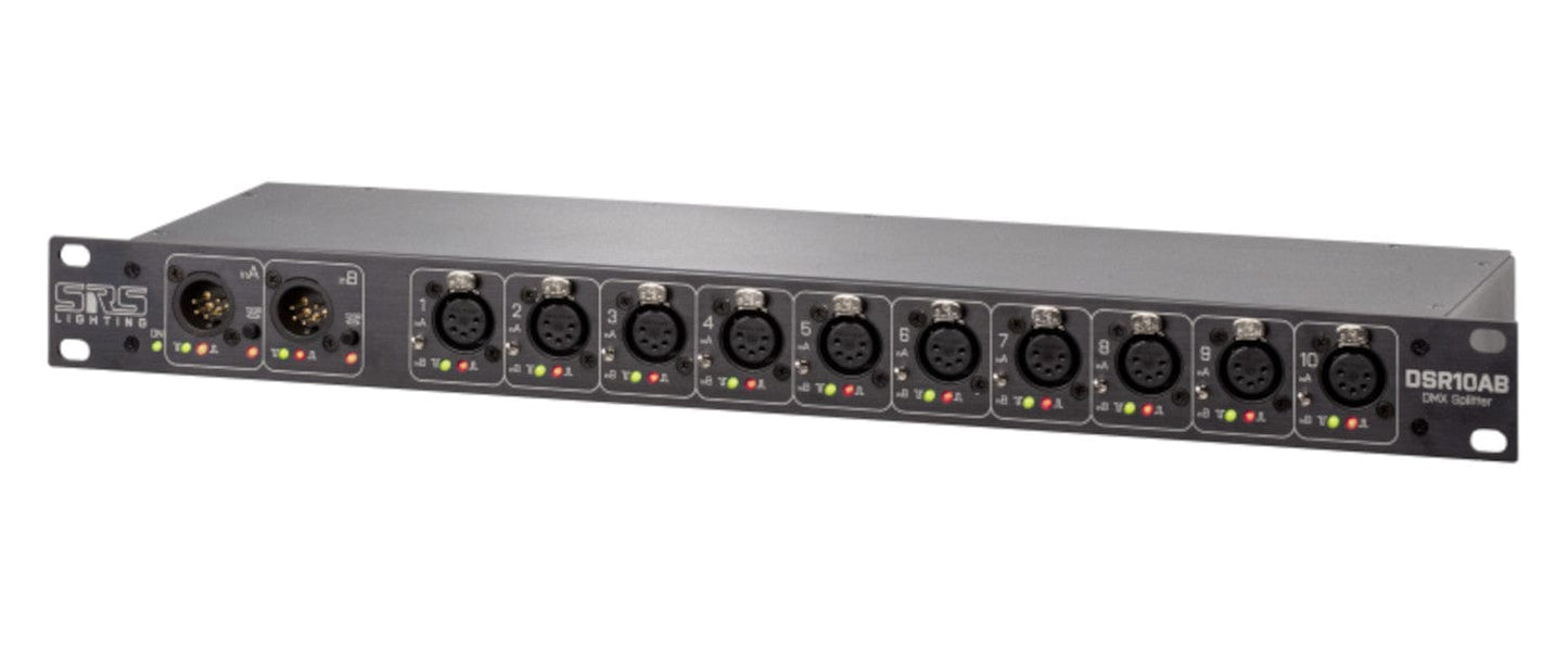 SRS Lighting DSR10AB-5 AB Switch DMX Splitter with 10x 5-Pin Output - PSSL ProSound and Stage Lighting