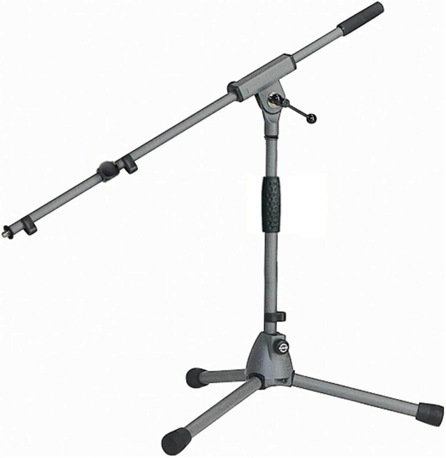 K&M Chrome Low Level Mic Stand & Boom - Solotech