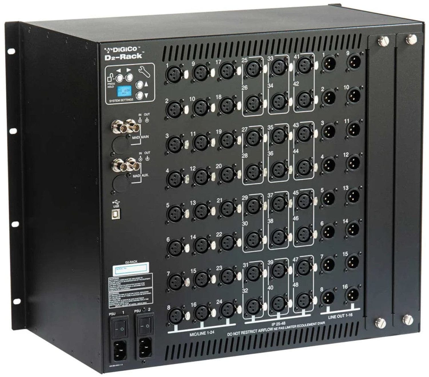 DiGiCo X-D2-AN-M D2-RACK with 48-Channel XLR and BNC MADI Connection - PSSL ProSound and Stage Lighting