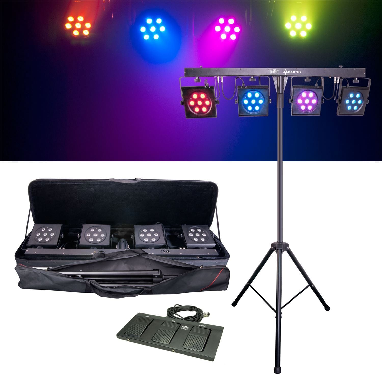 Chauvet 4BAR Tri 4x RGB LED Wash Light System - Solotech