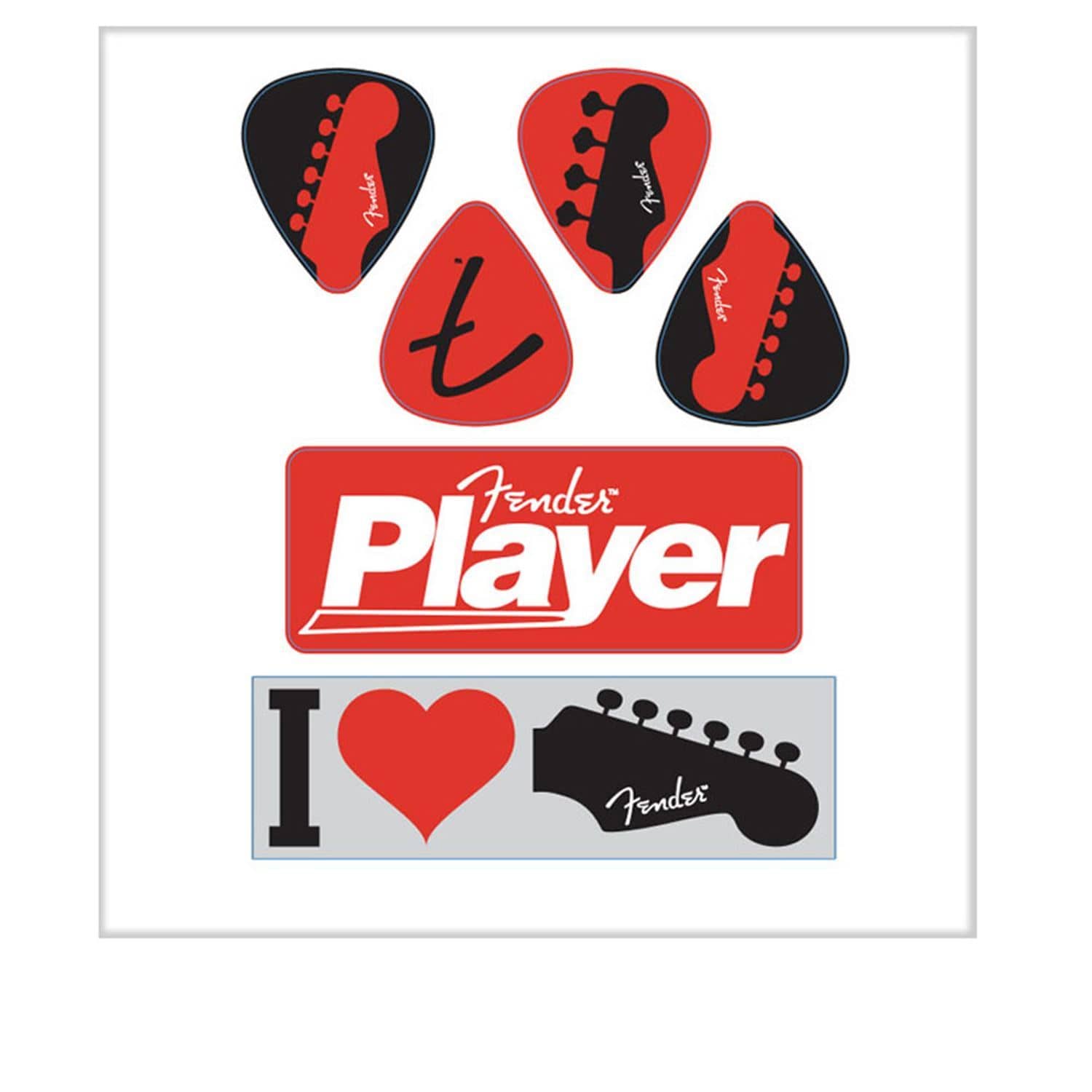 Fender I Love Fender Collectors Sticker Pack (6) - Solotech