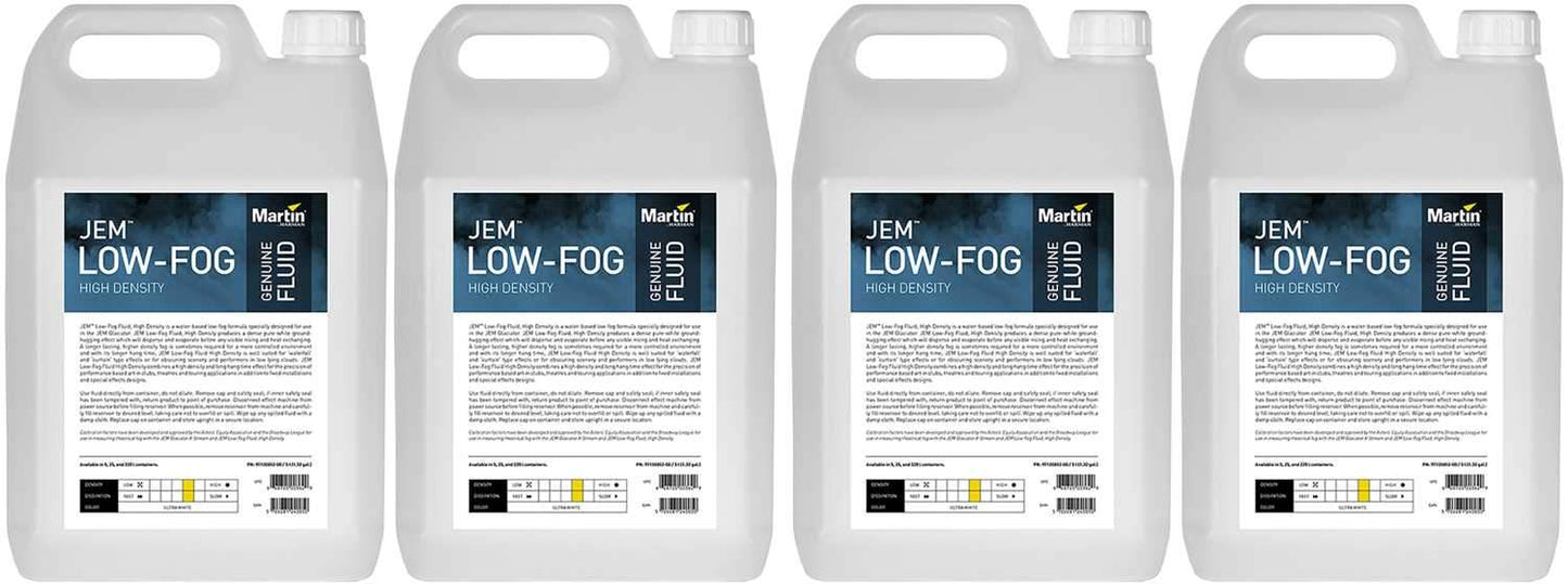 Martin JEM High Density Low-Fog Fluid 4x5L - ProSound and Stage Lighting