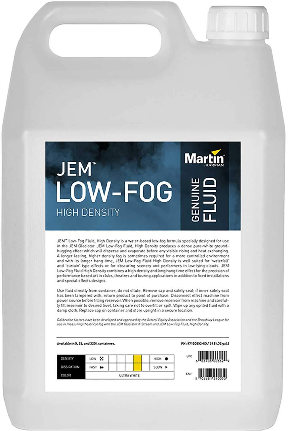 Martin JEM High Density Low-Fog Fluid 4x5L - ProSound and Stage Lighting