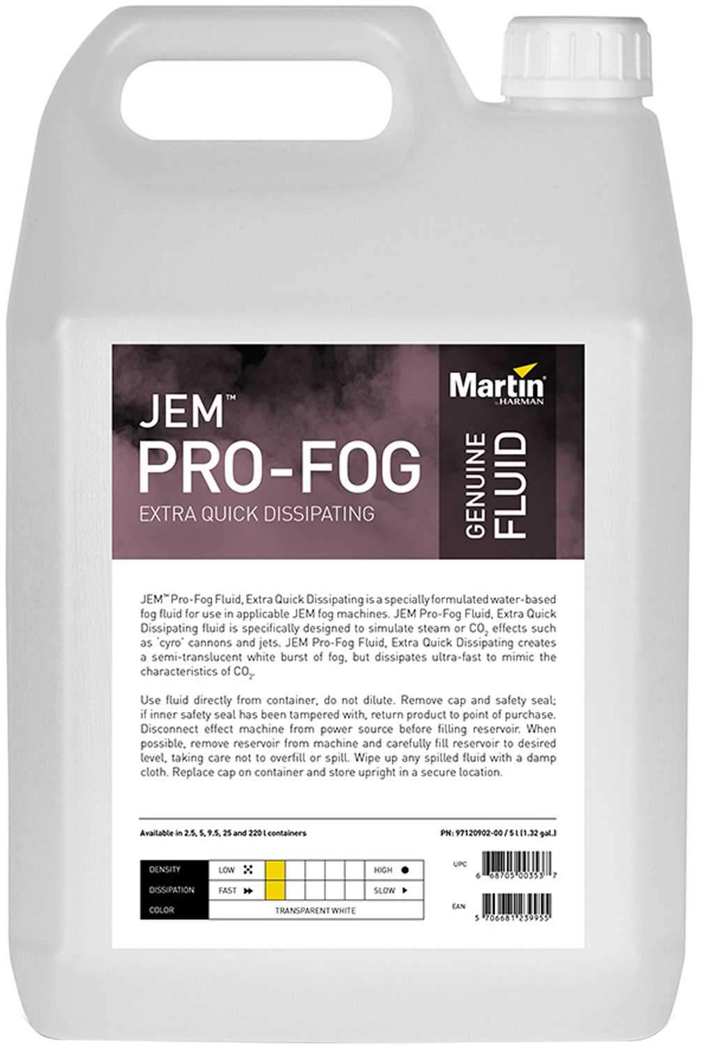 Martin JEM Pro-Fog Fluid Extra Quick Dissipating 4x5L - ProSound and Stage Lighting