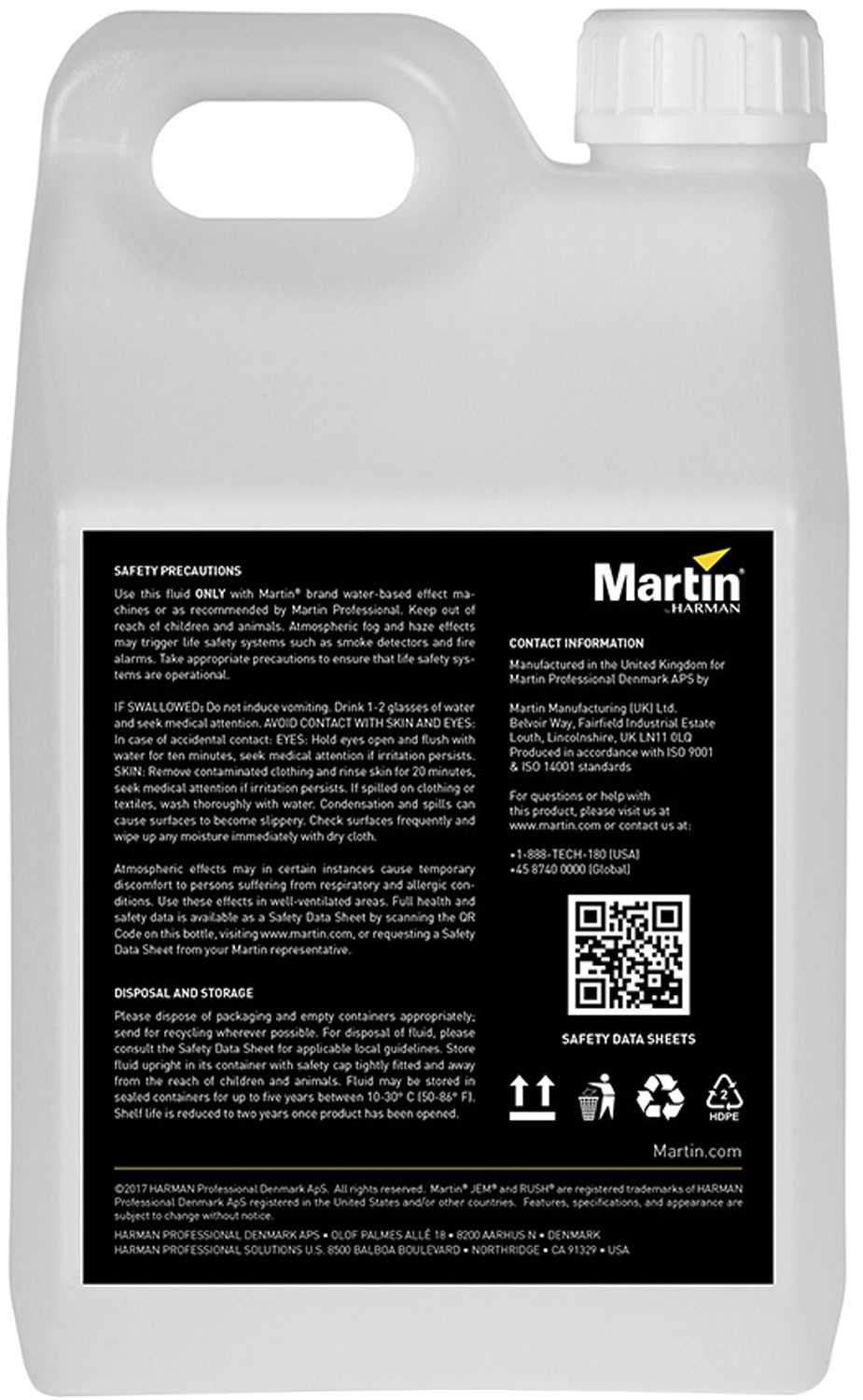 Martin JEM Pro-Fog Fluid Quick Dissipating 2.5L - ProSound and Stage Lighting