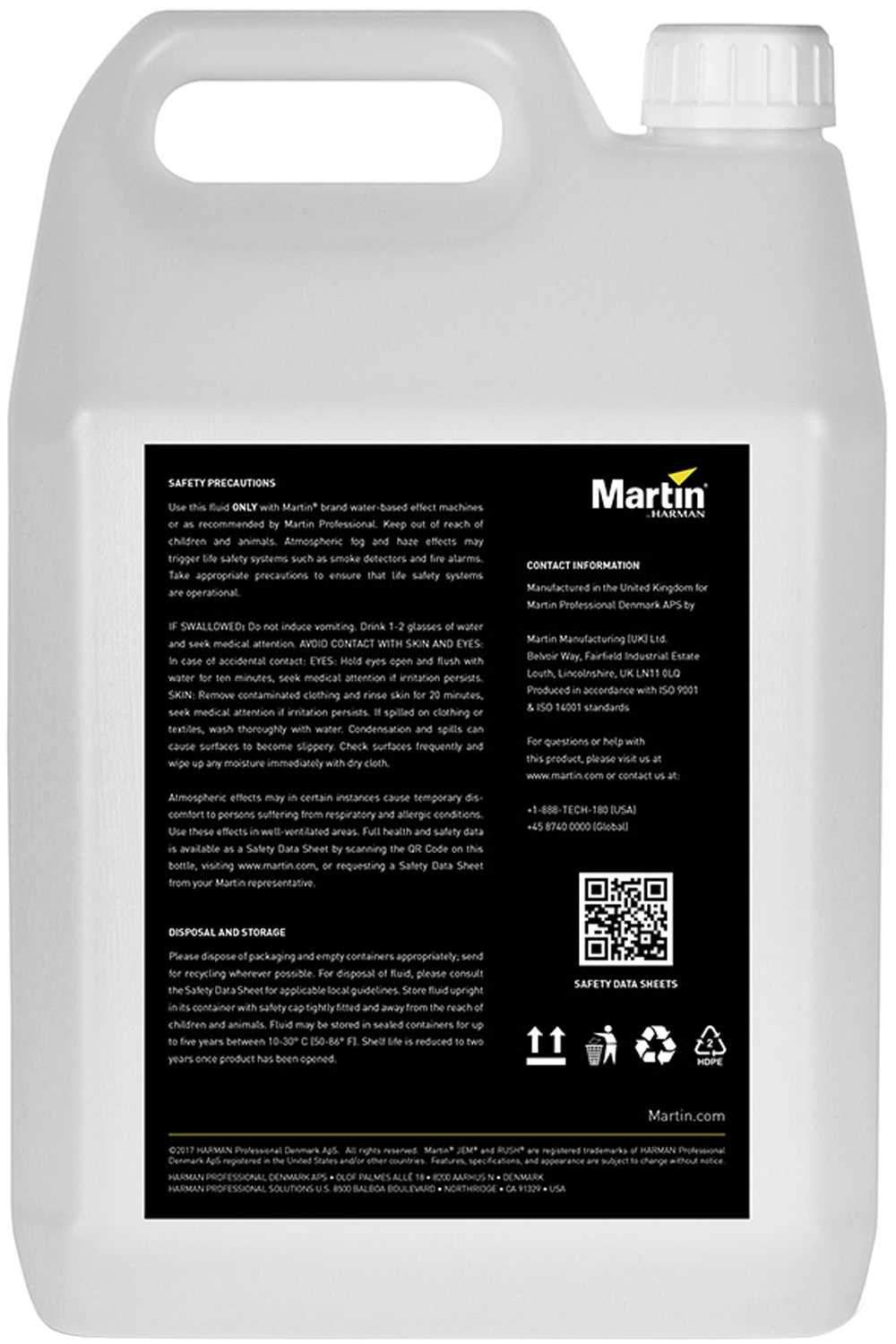 Martin JEM Pro-Fog Fluid Quick Dissipating 5L - ProSound and Stage Lighting