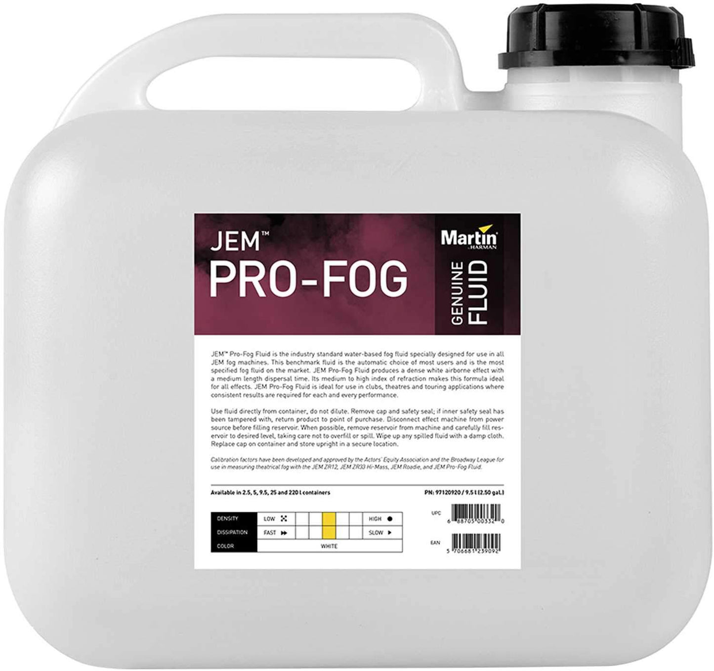 Martin JEM Pro-Fog Fluid 9.5L/2.5 Gallon - ProSound and Stage Lighting