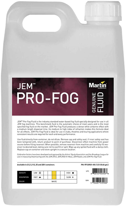 Martin JEM Pro-Fog Pro Fog Fluid 2.5L (.66 Gal) - ProSound and Stage Lighting