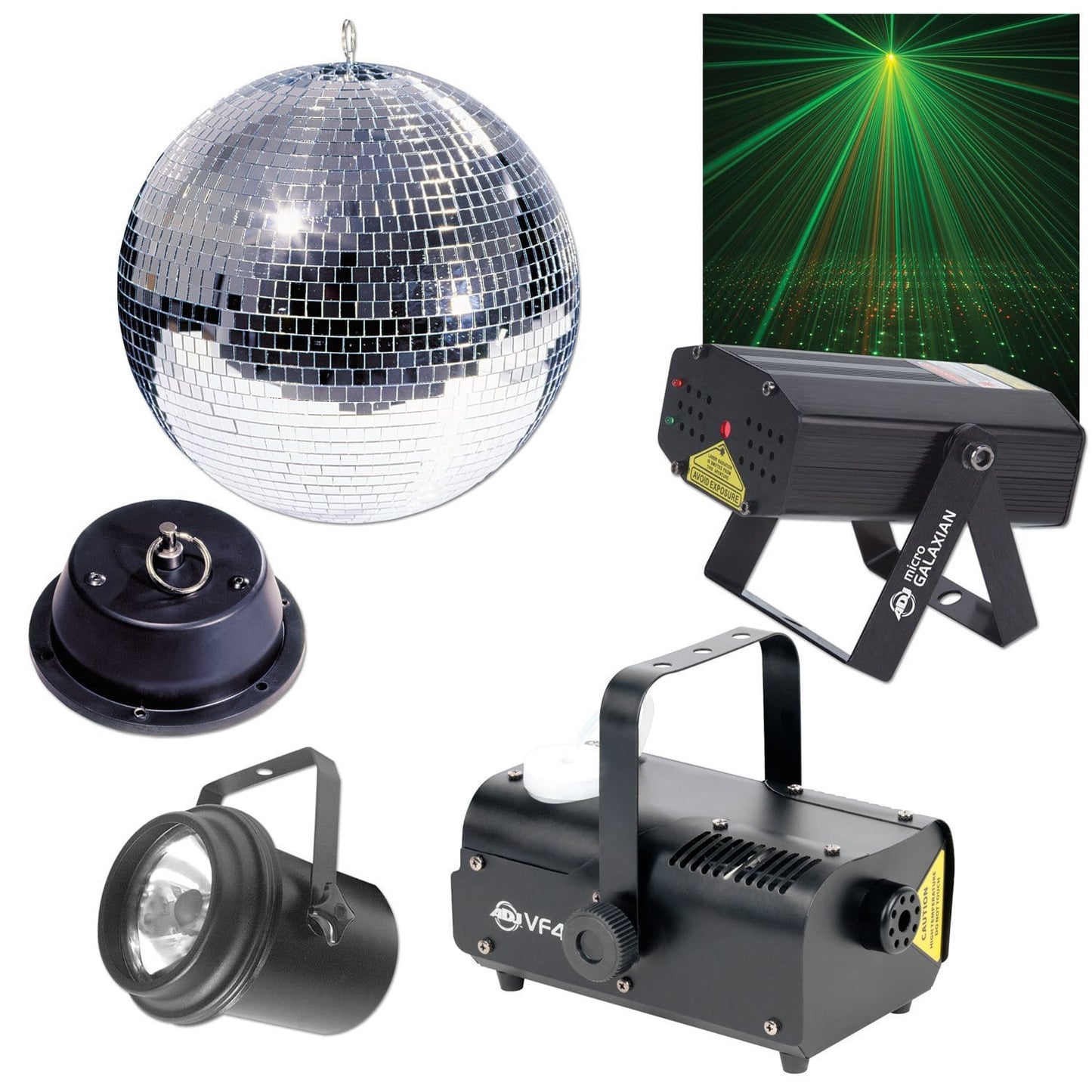 Disco Mirror Ball And Laser Beam Party Package - Solotech