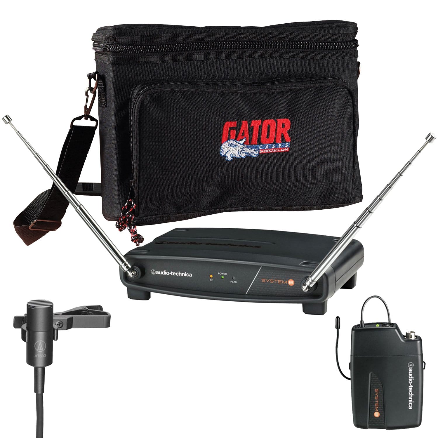 Audio Technica ATW801L Wireless Lavalier Microphone System with Bag - Solotech