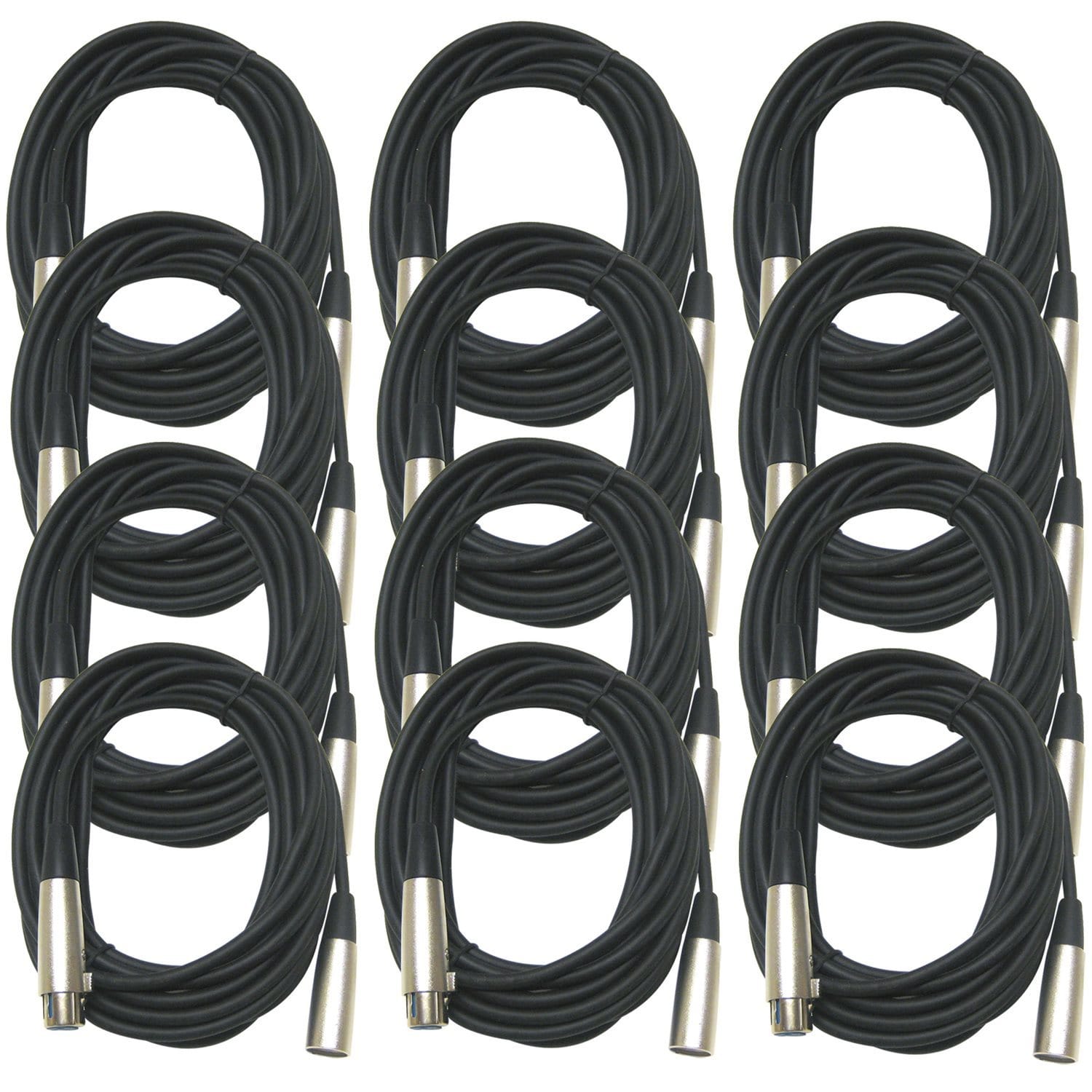 Microphone Cable 20ft XLR to XLR 12-Pack - Solotech