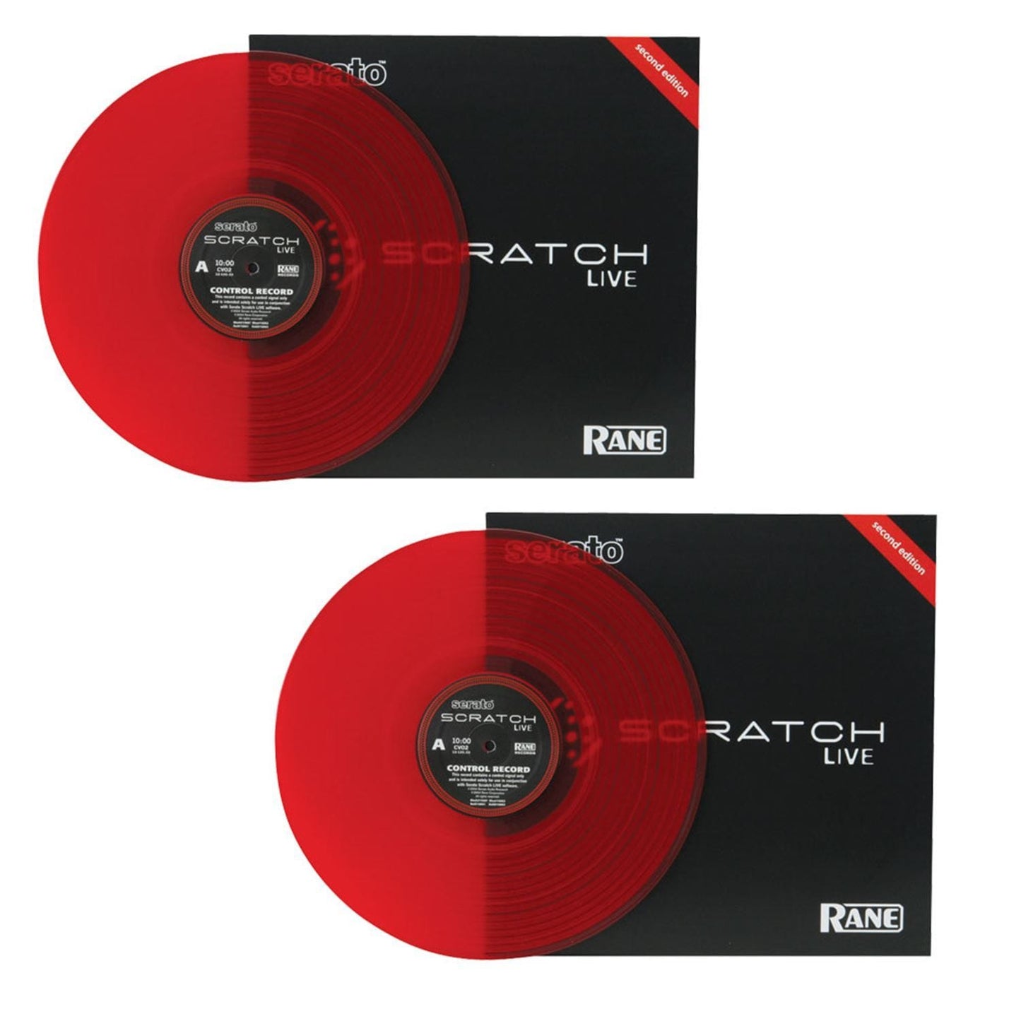 Rane Serato Time Coded Vinyl Twin Pack - Red - Solotech