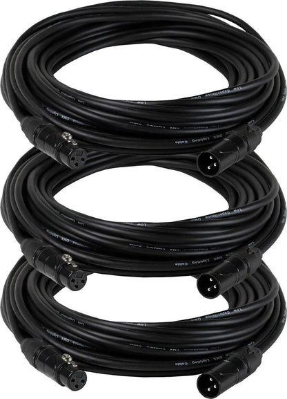 10ft 3-Pin DMX Lighting Cable 3-Pack - ProSound and Stage Lighting