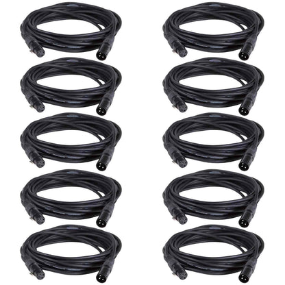 25ft XLR to XLR Microphone Cable 10-Pack - ProSound and Stage Lighting