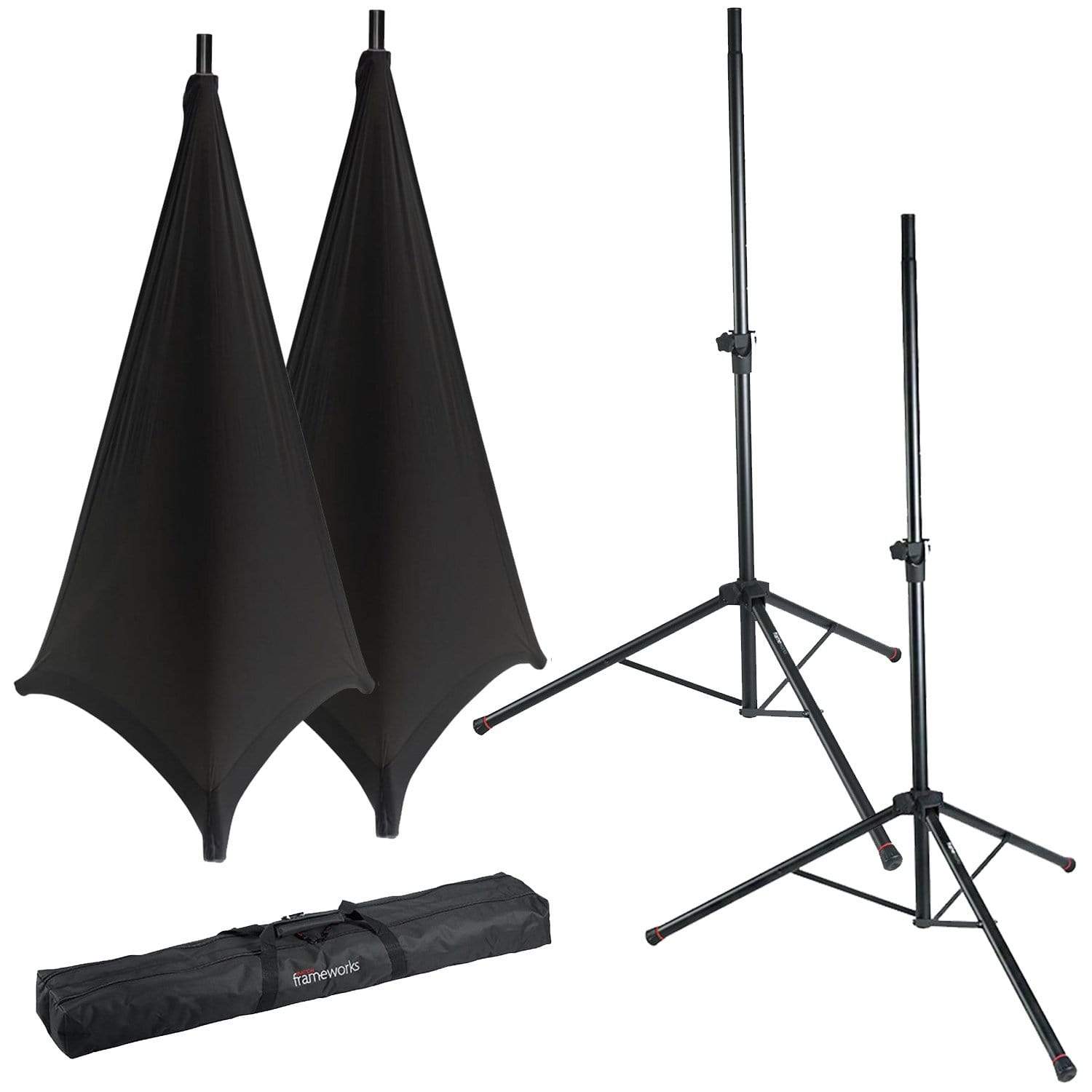 Gator Frameworks Speaker Stand Set with Covers & Bag - ProSound and Stage Lighting