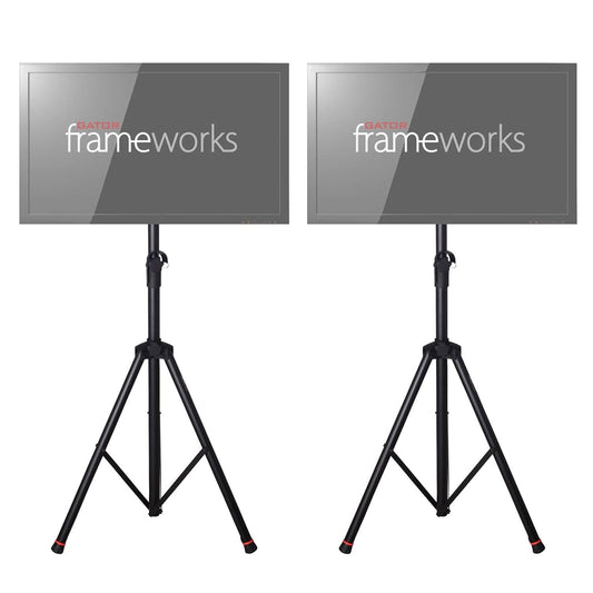 Gator LCD Video Monitor Tripod Stand Dual Pack - ProSound and Stage Lighting