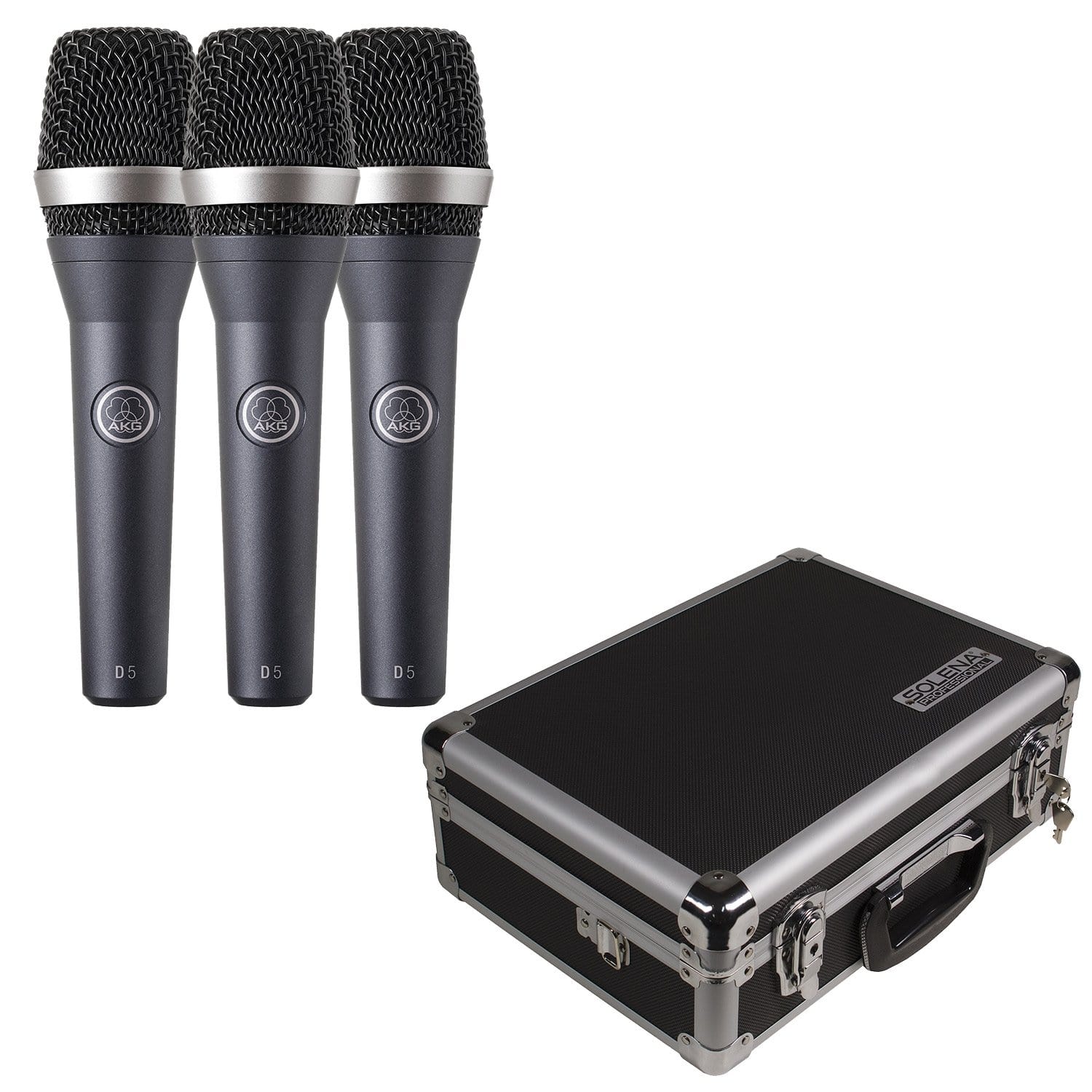 AKG D5 Dynamic Handheld Mic 3-Pack with Carrying Case - Solotech