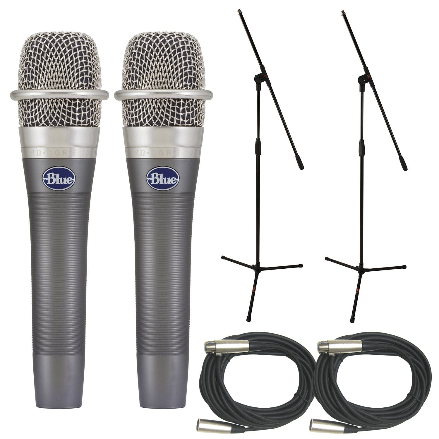 Blue Encore 100 Dual Mic Pack with Stands & Cables - Solotech