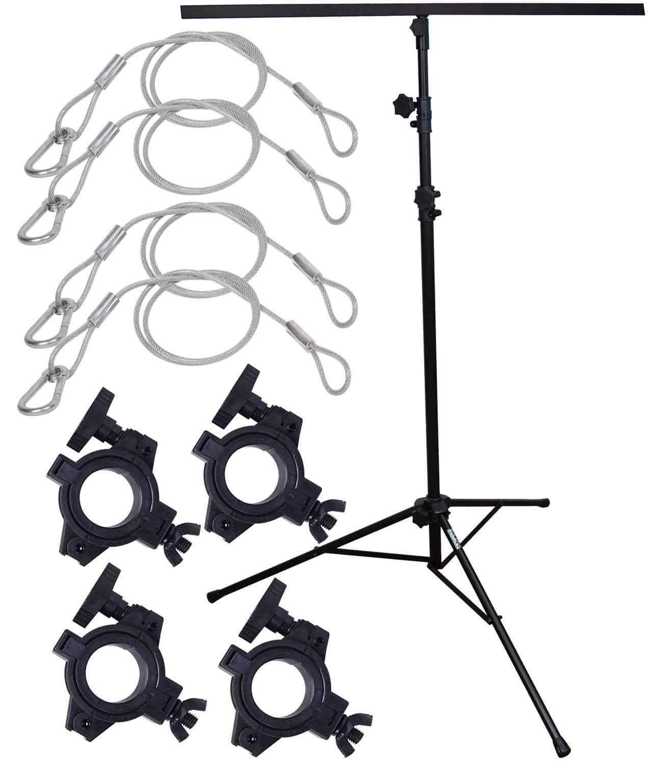 Solena LS-100 Lighting Stand Package with Clamps and Safety Cables - Solotech