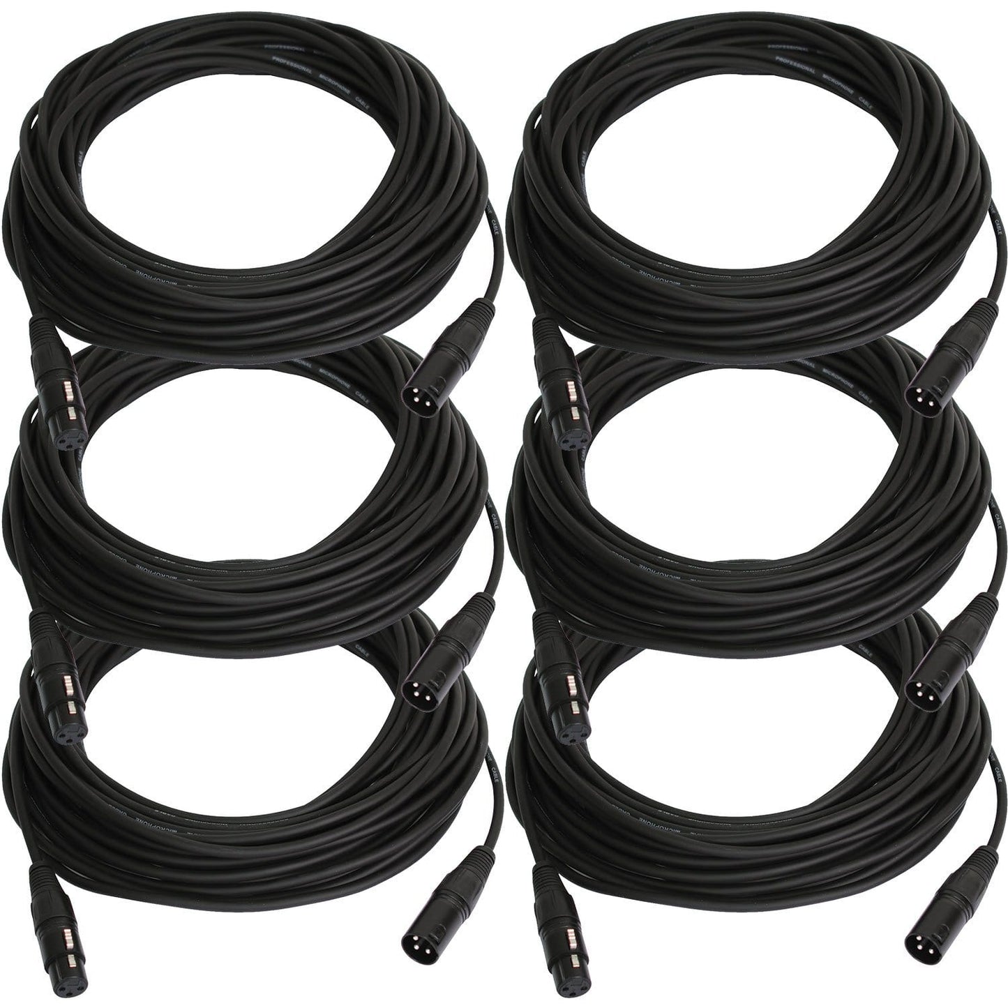 50ft XLR to XLR Microphone Cable 6-Pack - ProSound and Stage Lighting