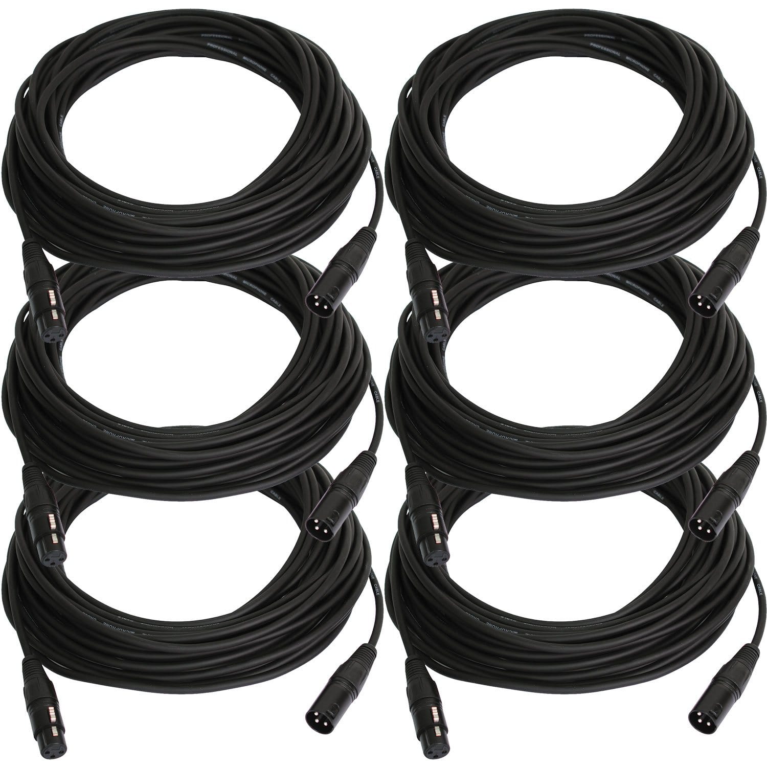 50ft XLR to XLR Microphone Cable 6-Pack - ProSound and Stage Lighting