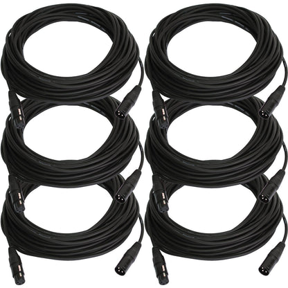 50ft XLR to XLR Microphone Cable 6-Pack - ProSound and Stage Lighting