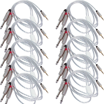 5ft Audio Cable 1/8" TRS to Dual 1/4" TS 10-Pack - PSSL ProSound and Stage Lighting