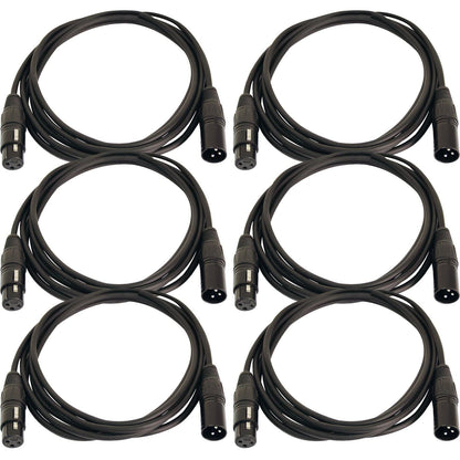 10ft XLR to XLR Microphone Cable 6-Pack - ProSound and Stage Lighting