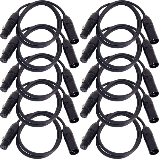 3ft 3-Pin DMX Lighting Cable 10-Pack - ProSound and Stage Lighting