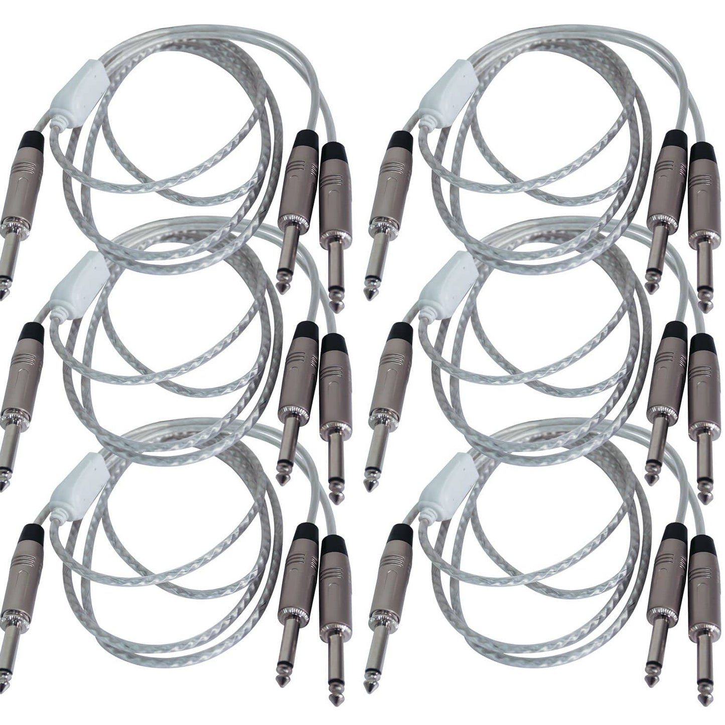 5ft Audio Cable 1/4" TS to Dual 1/4" TS 6-Pack - PSSL ProSound and Stage Lighting