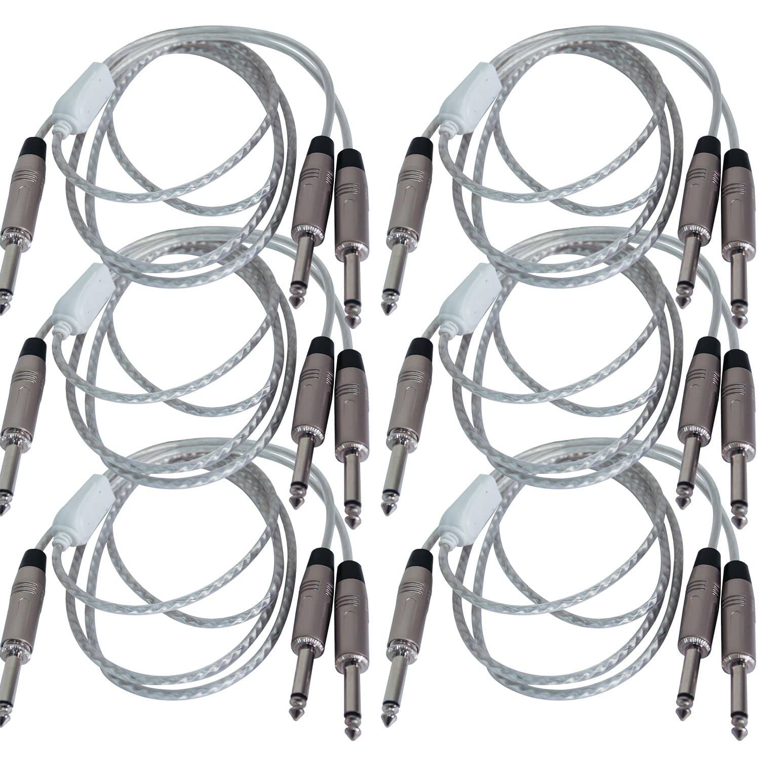 5ft Audio Cable 1/4" TS to Dual 1/4" TS 6-Pack - PSSL ProSound and Stage Lighting