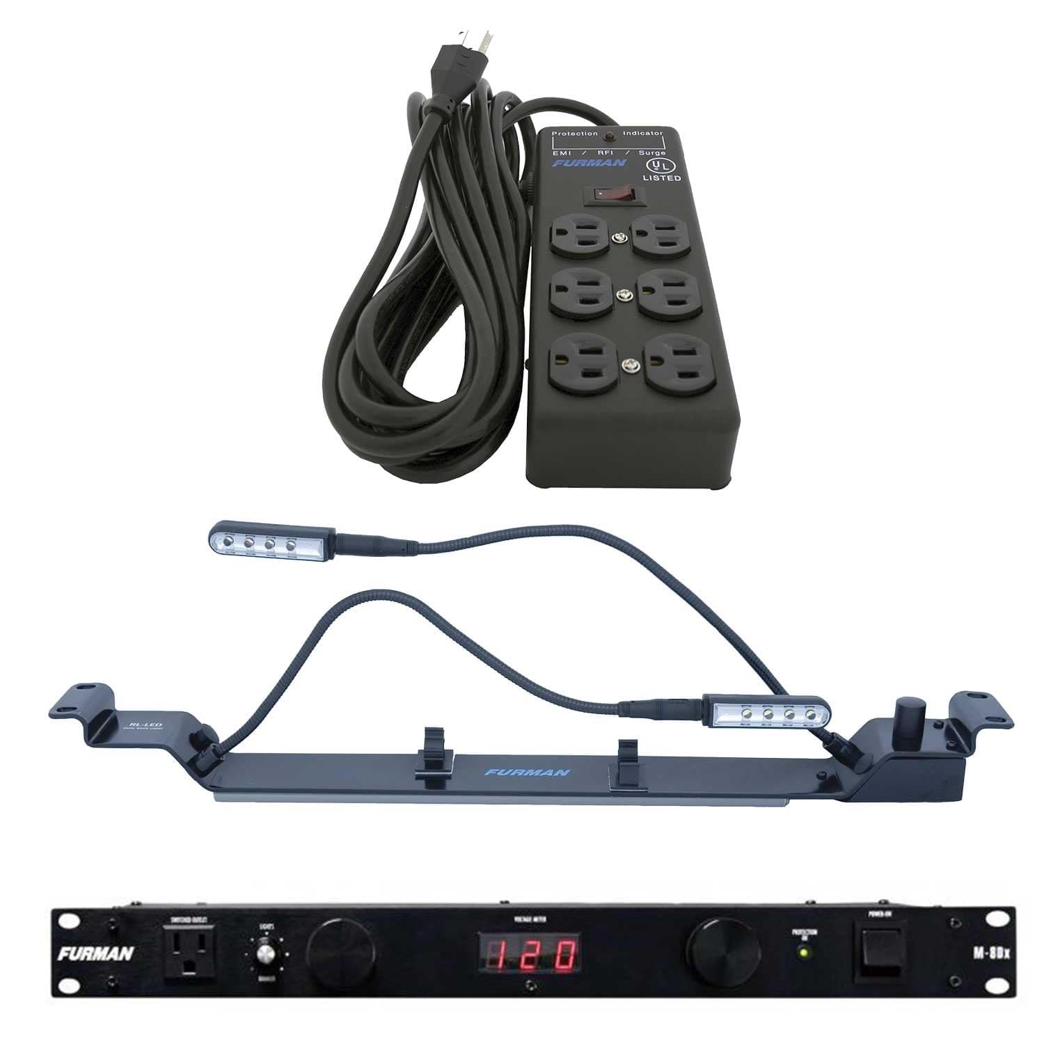 Furman Rack Mount Power Conditioner Pack with SS6B Power Block & Lights ...