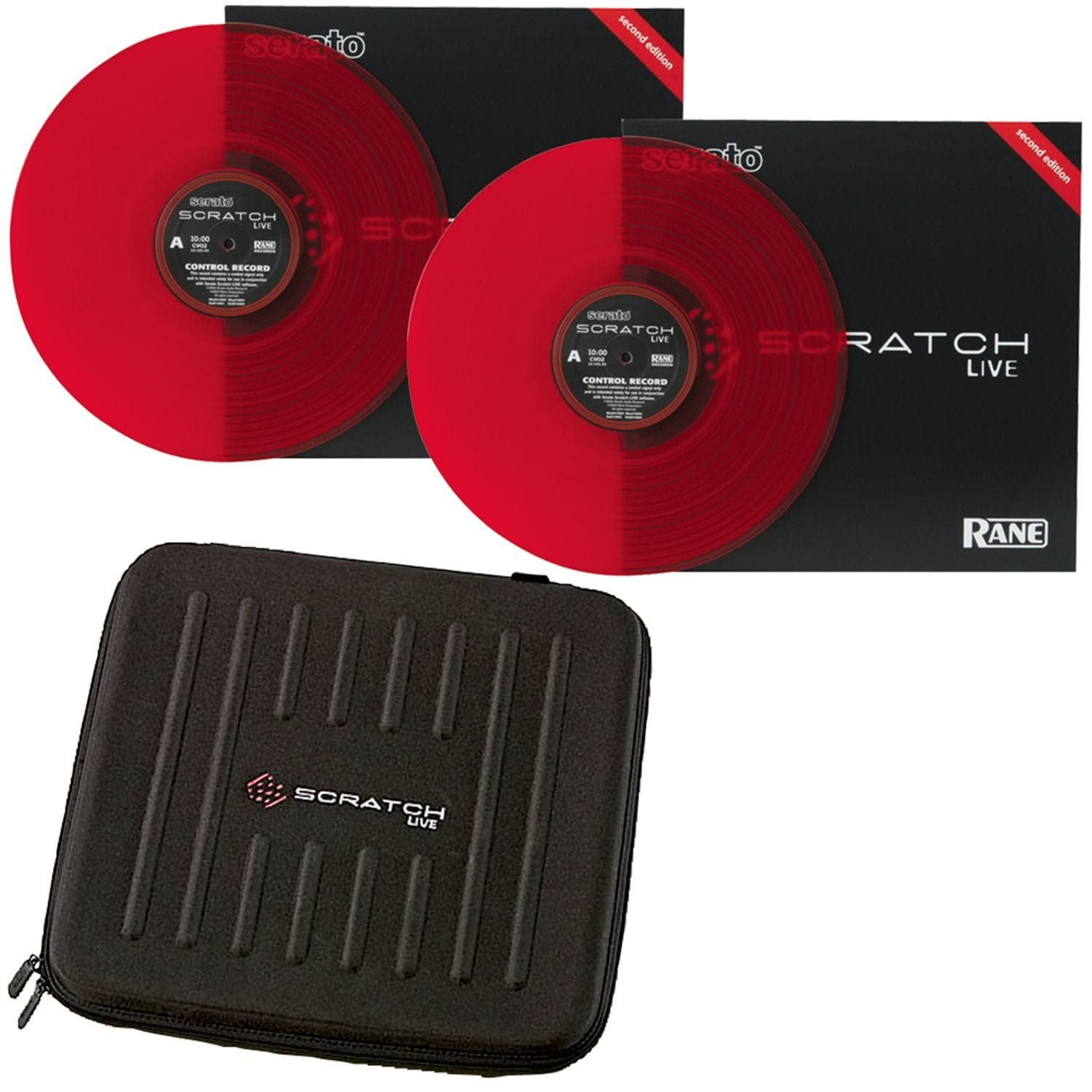 Serato Vinyl Sleeve Plus (2) Red Serato Vinyls - Solotech