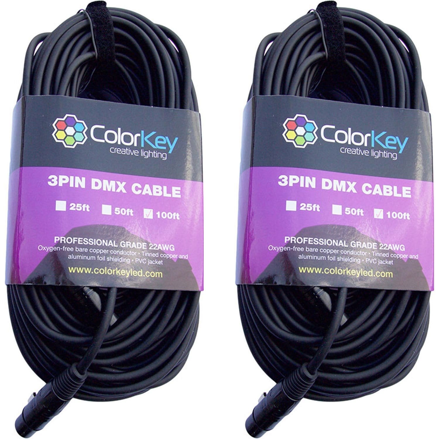 ColorKey CKC-100DMX 3-Pin DMX Cable 100 Ft Pair - Solotech