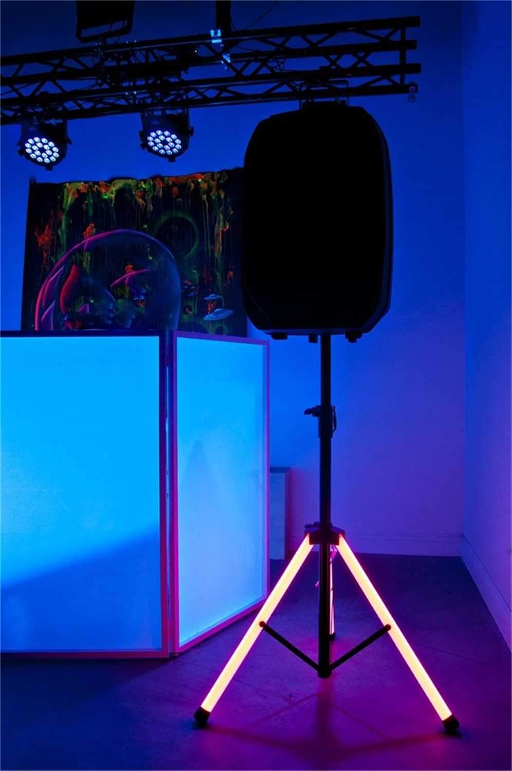 American Audio LED Light-Up Speaker Stands with White Gator Scrims - ProSound and Stage Lighting