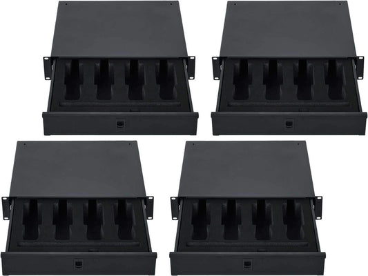 Gator GRW-DRWWRLSS 2U Wireless Mic Rack Drawer 4-Pack - ProSound and Stage Lighting