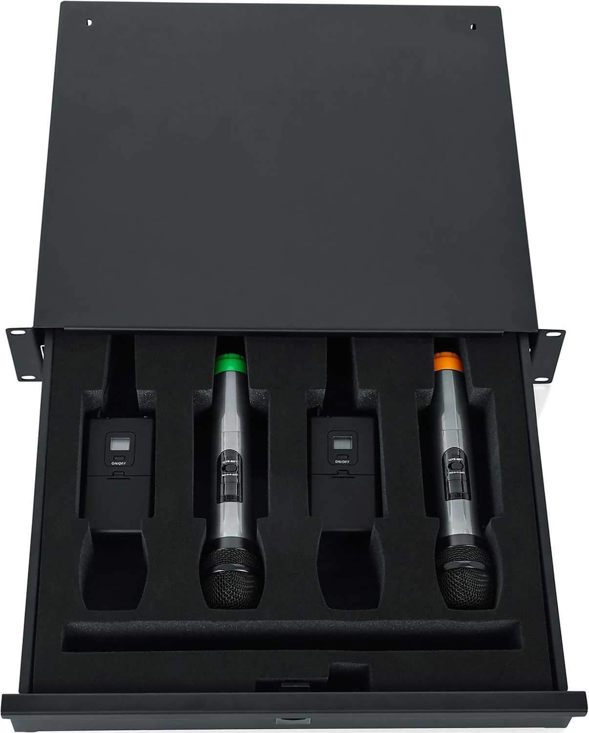 Gator GRW-DRWWRLSS 2U Wireless Mic Rack Drawer 4-Pack - ProSound and Stage Lighting