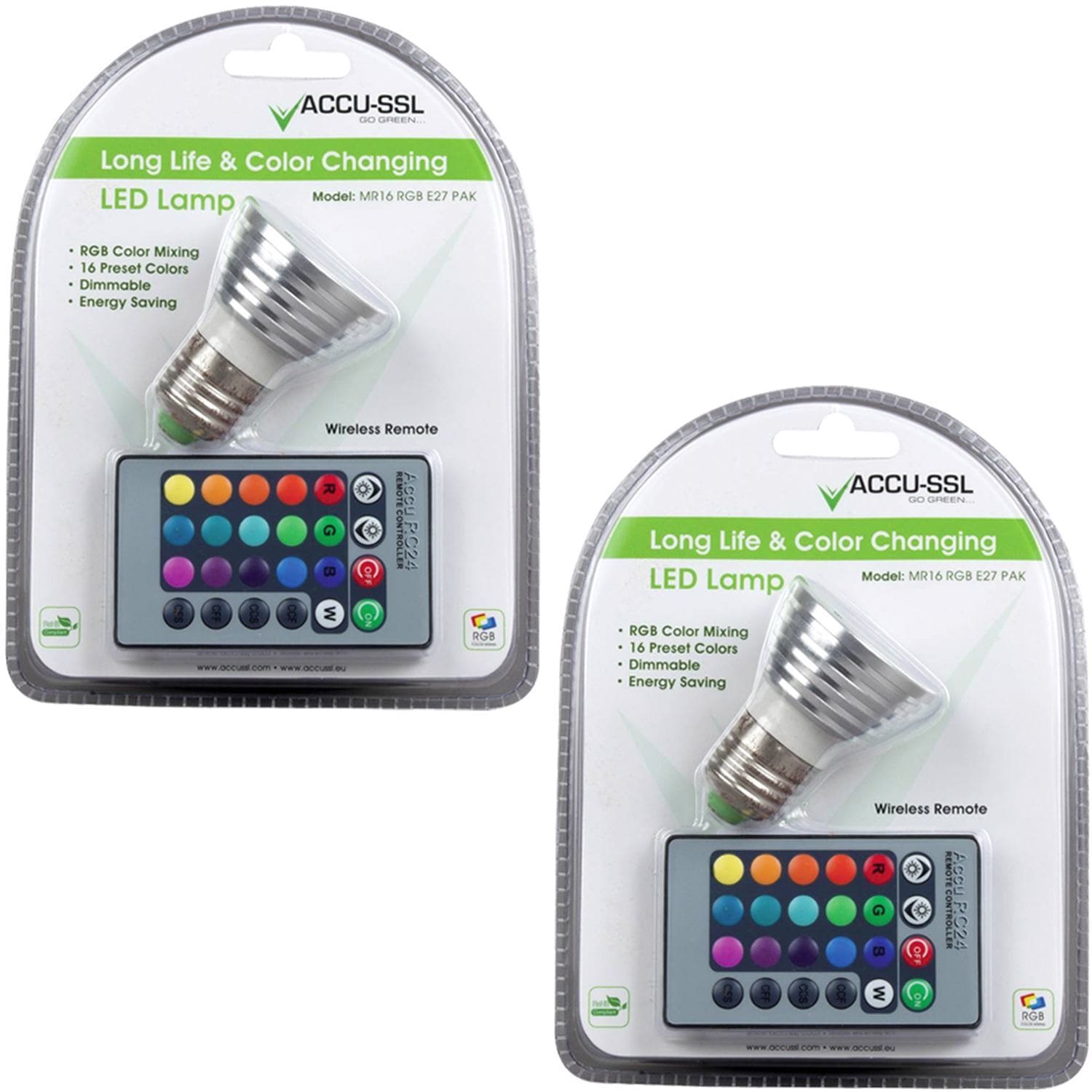 Amazing RGB959 Multi Color LED Bulb with Remote 2-Pack - Solotech