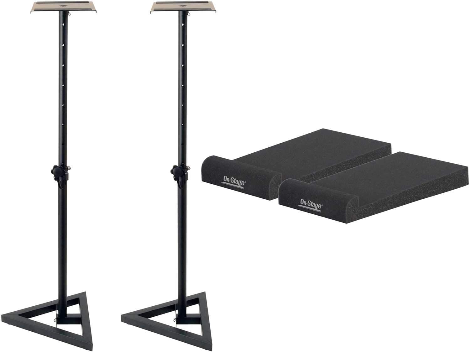 On-Stage Studio Monitor Stands with Medium Platforms - ProSound and Stage Lighting