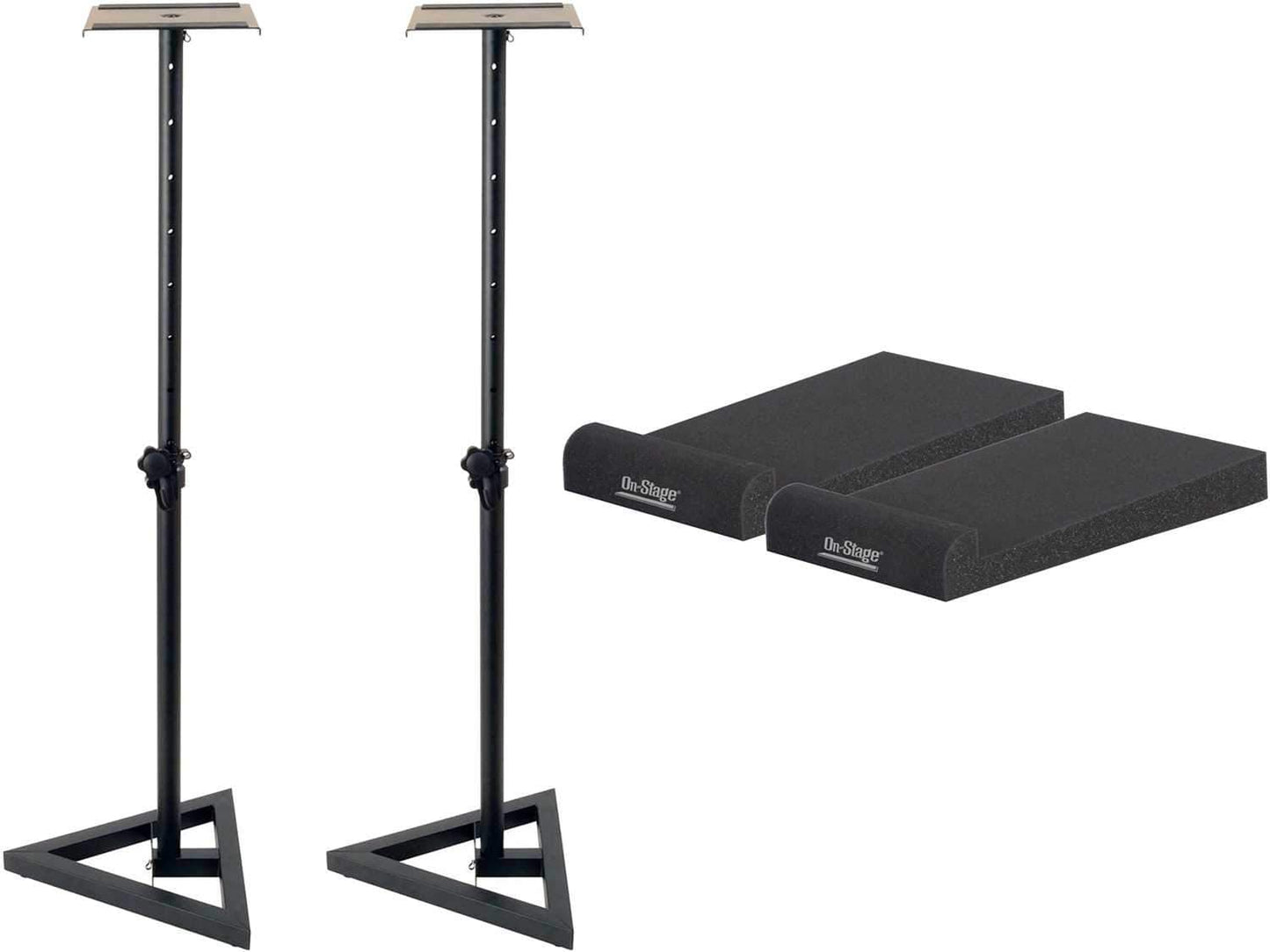 On-Stage Studio Monitor Stands with Large Platforms - ProSound and Stage Lighting